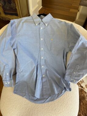 Brooks Brothers Regent Supima Cotton L/S Button Down. Blue. Large.